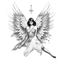 angel falling tattoo design idea