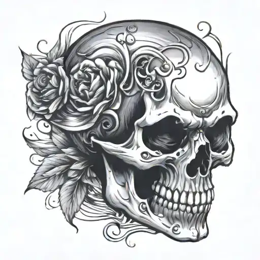 skull face tattoo design idea