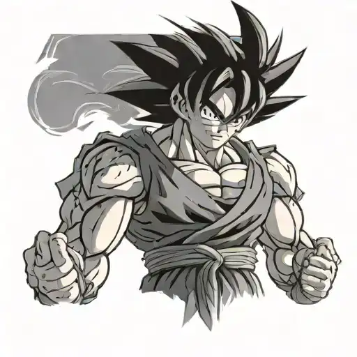goku standing in front tattoo design idea
