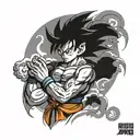 goku standing in front tattoo design idea