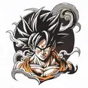 goku standing in front tattoo design idea