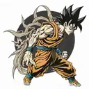 goku standing in front tattoo design idea