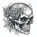 skull face tattoo design idea