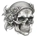 skull face tattoo design idea