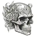 skull face tattoo design idea
