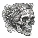 skull face tattoo design idea