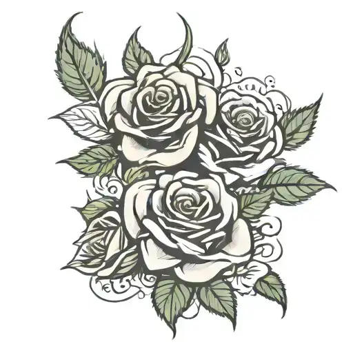 roses with birth year 1999 written vertically tattoo design idea