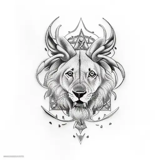 Lion tattoo ink design stock illustration. Illustration of vibrant -  271565979