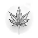 A marijuana leaf intertwined with a barbell tattoo design idea