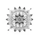 Bring Me the Horizon mandala hand and finger tattoo tattoo design idea