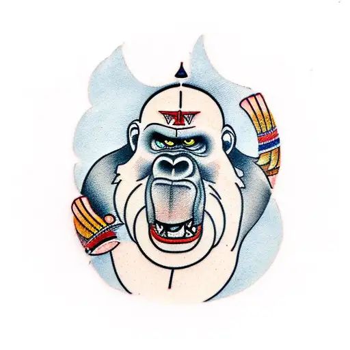 King Kong after Boxing match tattoo design idea