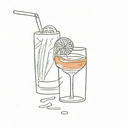 post stamp with spaghetti and aperol glass tattoo design idea