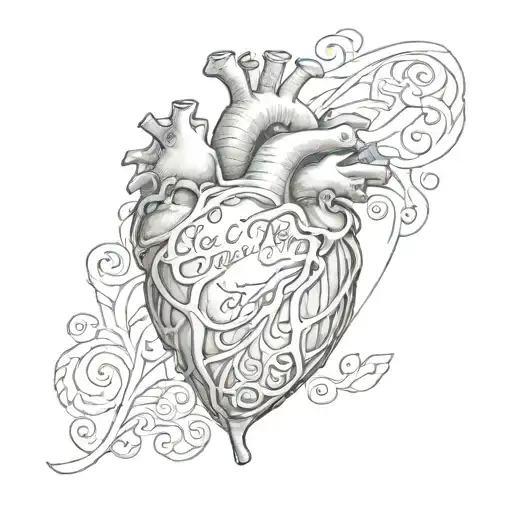 heart shaped rib cage with text "see my heart I decorated it like a grave" tattoo design idea