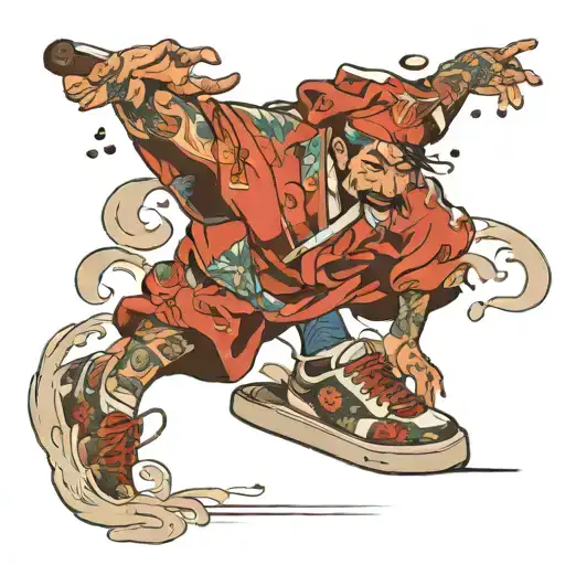 a chef with sneakers on his feet tattoo design idea