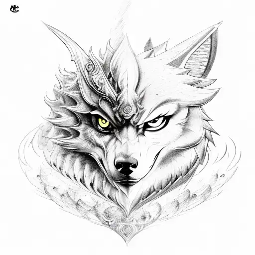 transformation of monk with scorpio traits into wolf , eagle and phoenix tattoo design idea
