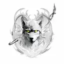 transformation of monk with scorpio traits into wolf , eagle and phoenix tattoo design idea