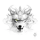 transformation of monk with scorpio traits into wolf , eagle and phoenix tattoo design idea