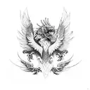 Scorpio with eagle phoenix and wolf tattoo design idea