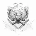 Scorpio with eagle phoenix and wolf tattoo design idea