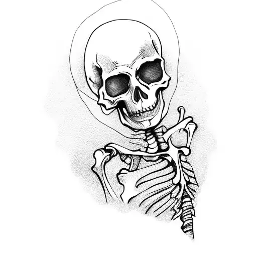 Skeleton holding wineglass tattoo design idea