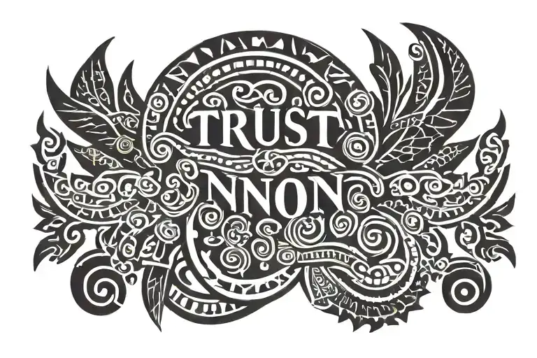 trust no one hand tattoo design idea