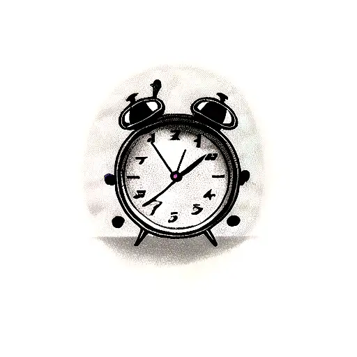 alarm clock tattoo design idea