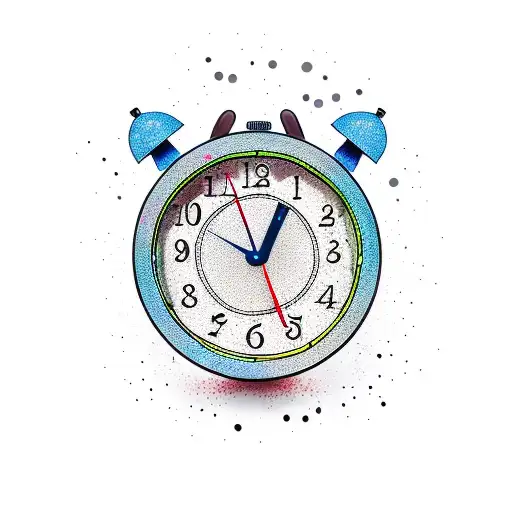 alarm clock tattoo design idea