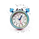 alarm clock tattoo design idea