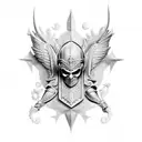 saint Michael and filigree tattoo design idea