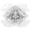 A silhouette of a person floating above their physical body, symbolizing the client's experiences with astral projection and their connection to twin flames tattoo design idea