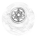 A silhouette of a person floating above their physical body, symbolizing the client's experiences with astral projection and their connection to twin flames tattoo design idea