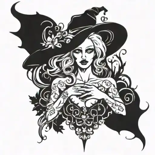 Witchy tattoo design idea
