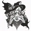 Witchy tattoo design idea
