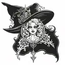 Witchy tattoo design idea
