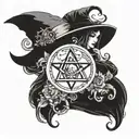 Witchy tattoo design idea