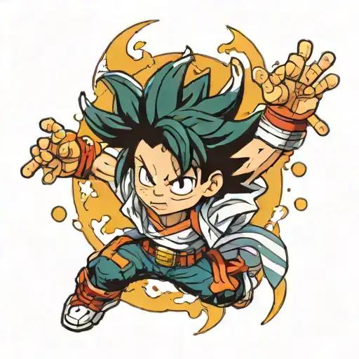 Pixel retro hero academia tattoo design idea