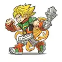 Pixel retro hero academia tattoo design idea