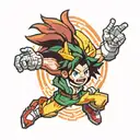 Pixel retro hero academia tattoo design idea