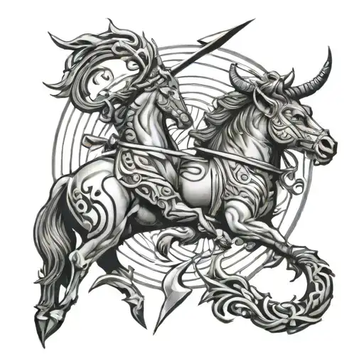 Sagittarius and Taurus tattoo design idea