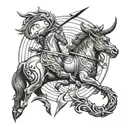 Sagittarius and Taurus tattoo design idea