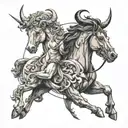 Sagittarius and Taurus tattoo design idea