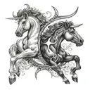 Sagittarius and Taurus tattoo design idea