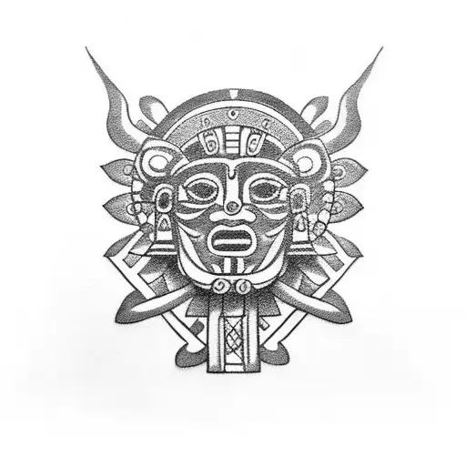 aztec god tattoo design idea