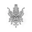 aztec god tattoo design idea