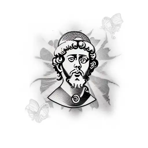 marcus aurelius with quote  tattoo design idea