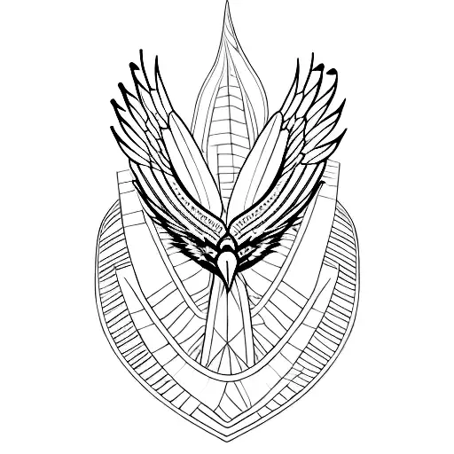 eagle feather outline tattoo design idea