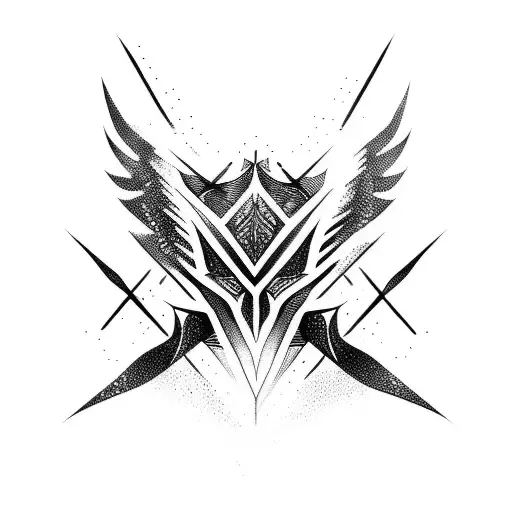 black metal tribal tattoo design idea