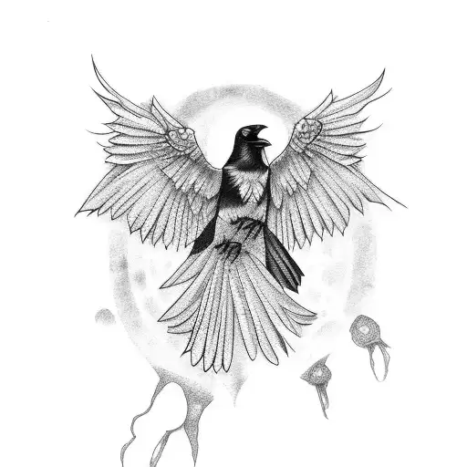 Raven tattoo design idea