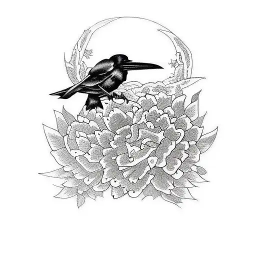 Raven tattoo design idea