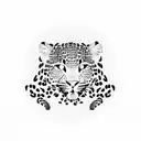 A volleyball with leopard print patterns tattoo design idea